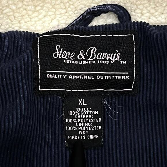 ★ Steve & Barry’s (Navy Blue) Corduroy Sherpa Collar Trucker Jacket ★ - Picture 4 of 8